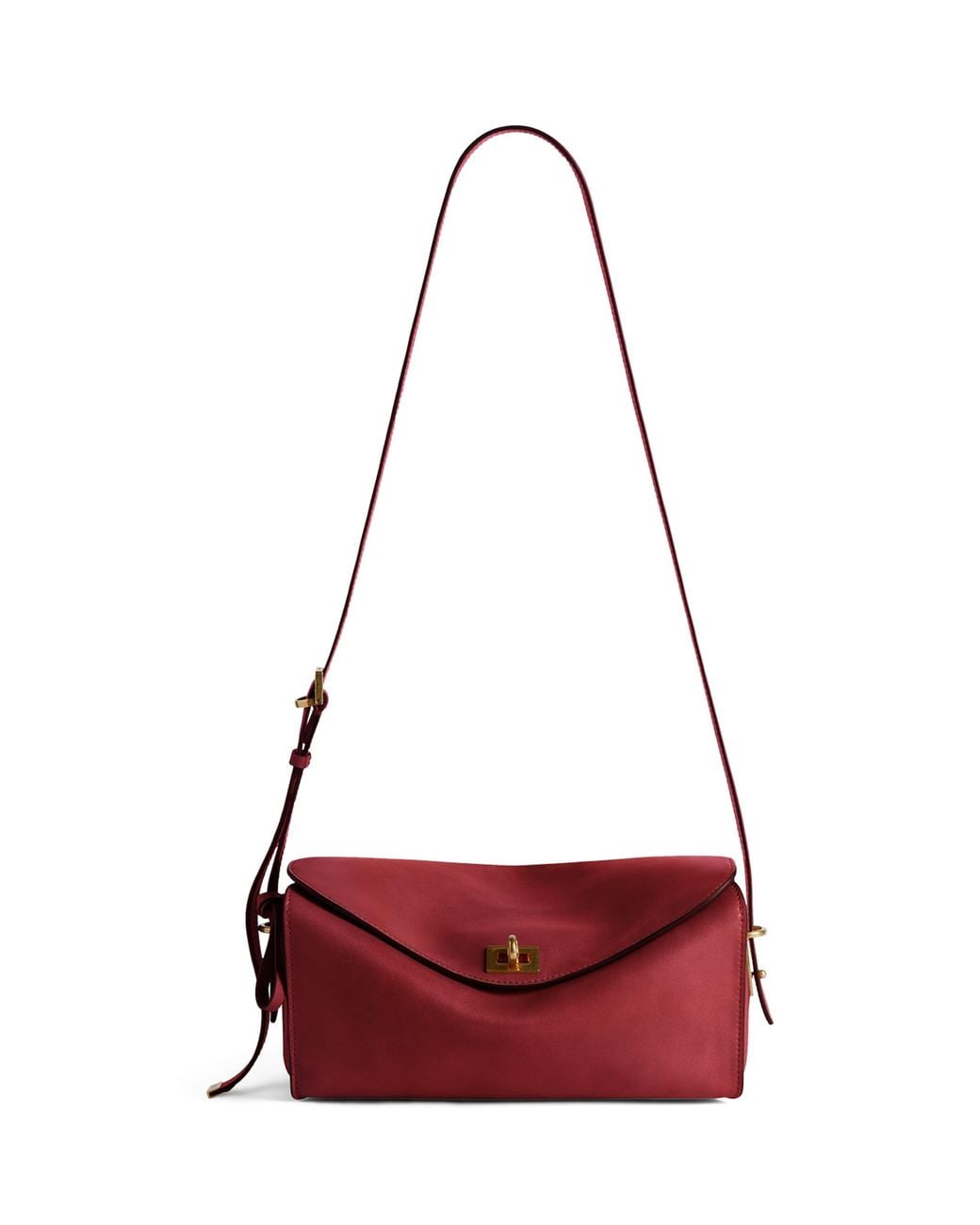 Balenciaga Red Medium Leather Le 7 Shoulder Bag