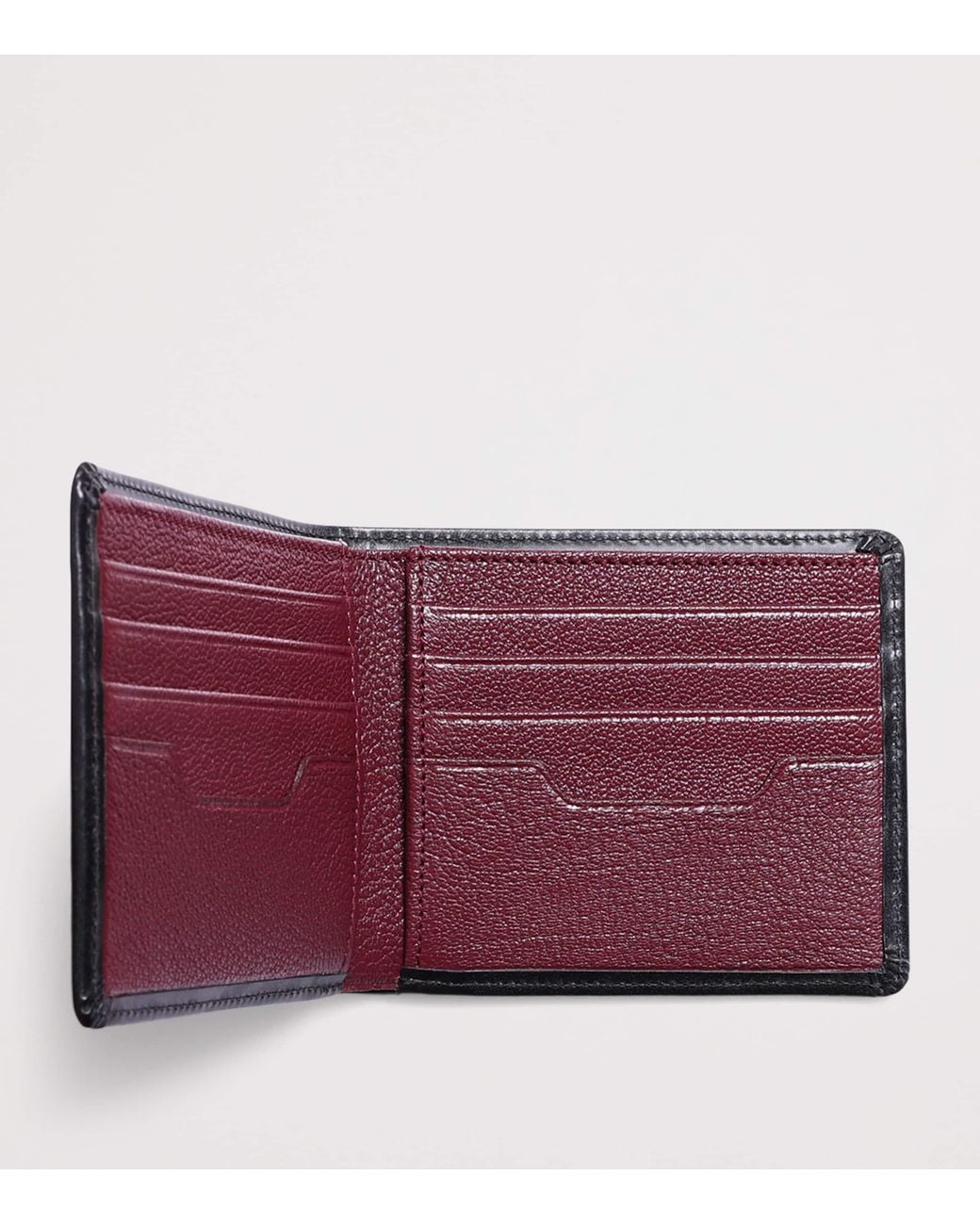Swaine Black Leather Bifold Wallet for men