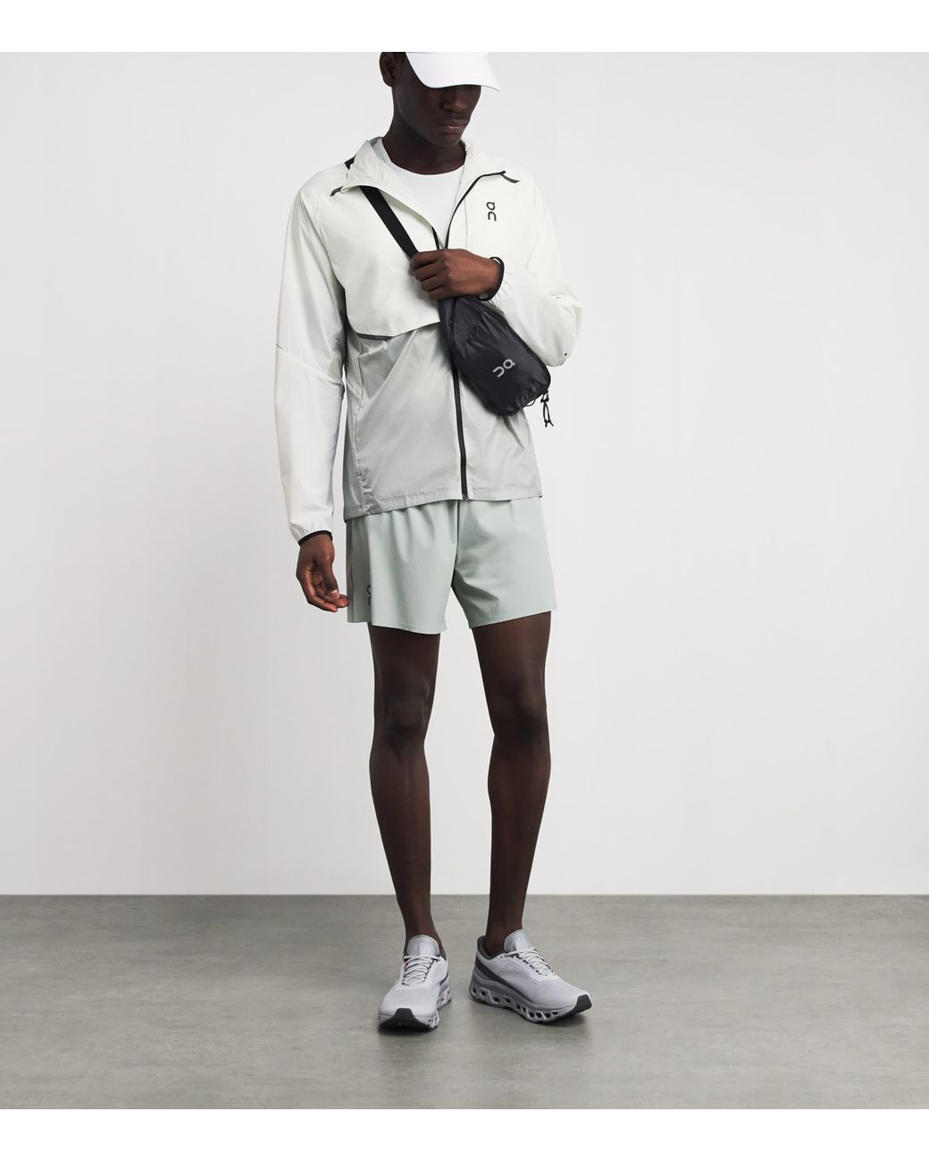 On Shoes Gray Windproof Weather Jacket for men