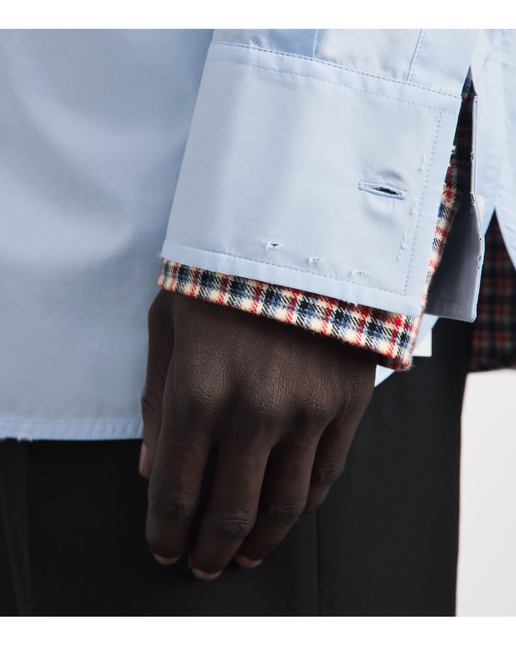 MM6 by Maison Margiela Blue Cotton Shirt for men
