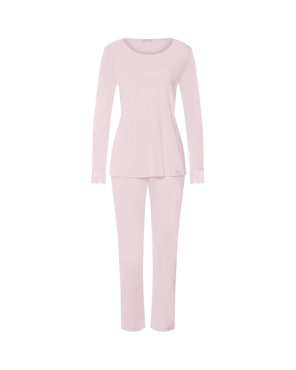 Hanro Pink Cotton Rosaria Long-Sleeve Pyjama Set