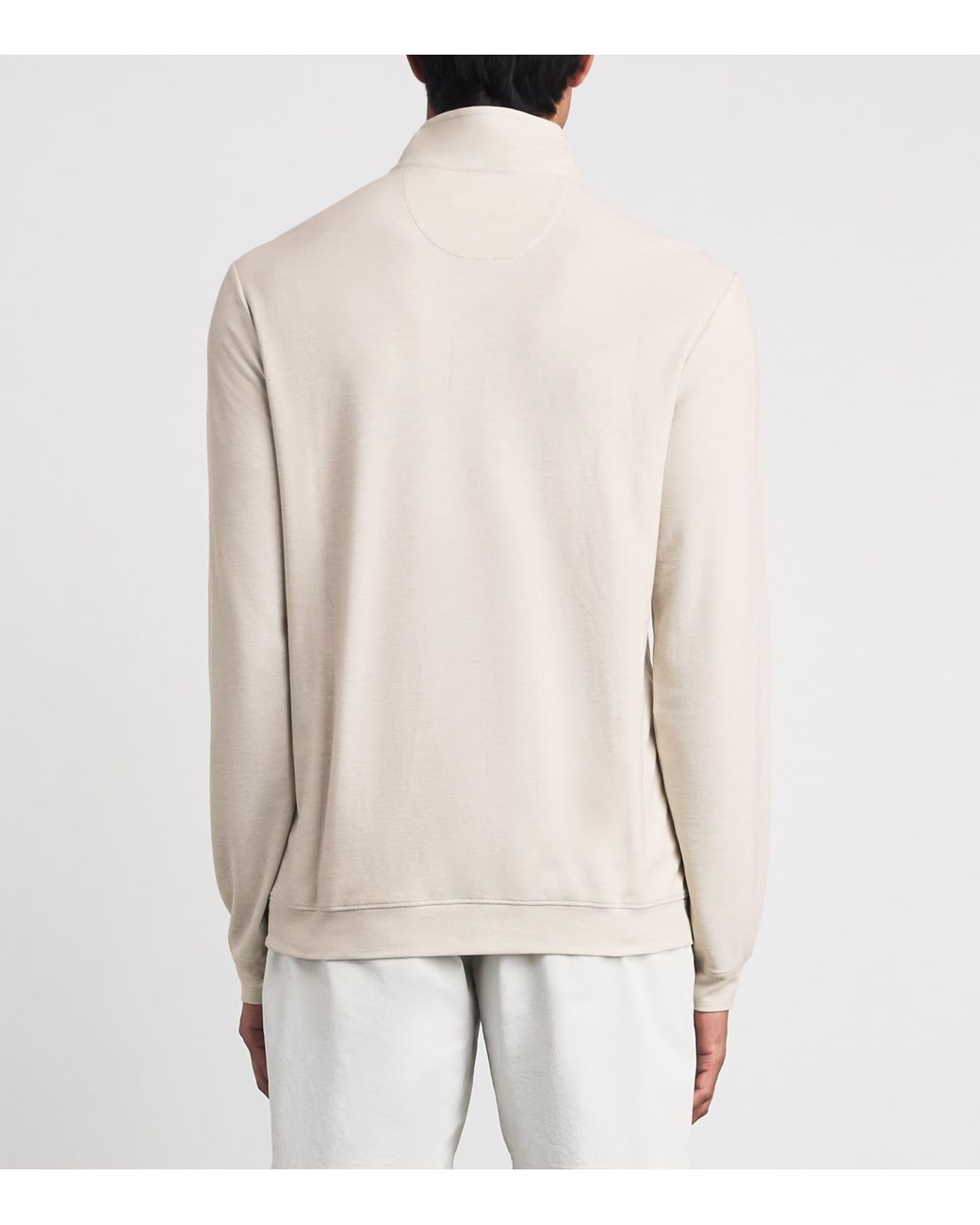 Ralph Lauren White Cotton-Blend Quarter-Zip Sweater for men