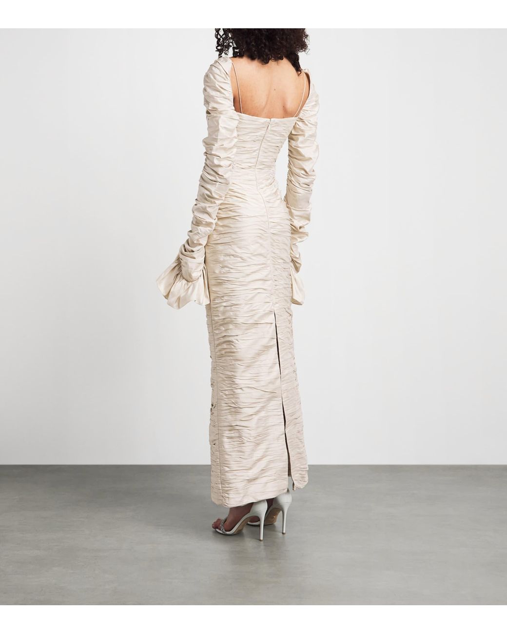 Sandra Mansour Natural Silk Embellished Daydream Gown