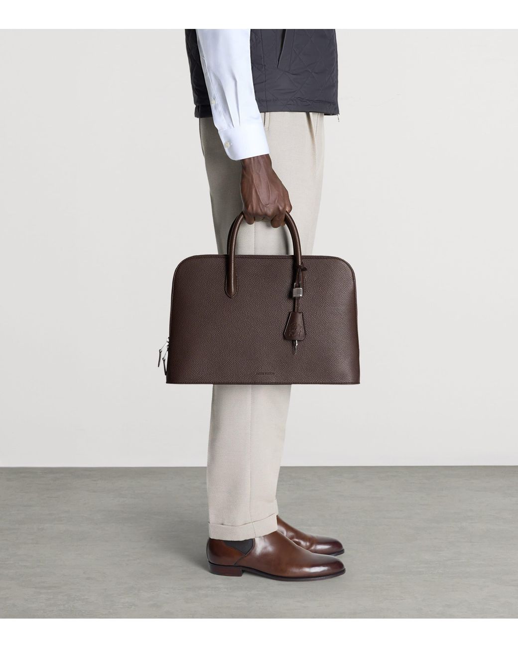 Dunhill Brown Leather Bourdon 41 Briefcase for men
