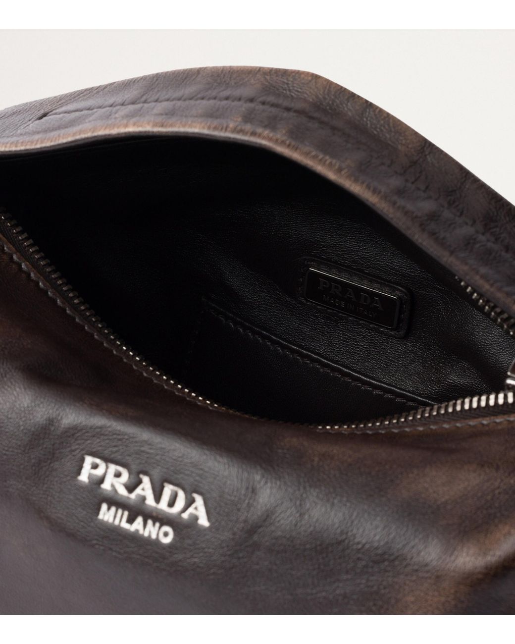 Prada Black Leather Cross-Body Bag for men