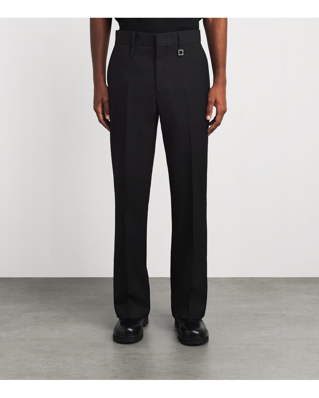 Wooyoungmi Black Wool Straight Trousers for men