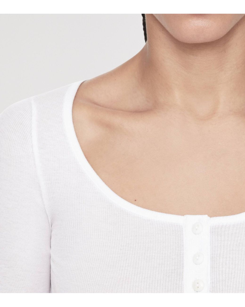 AllSaints White Jules Henley Long-Sleeve T-Shirt
