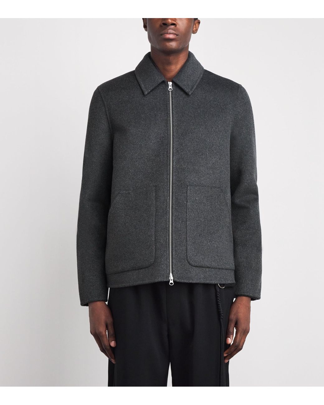Samsøe & Samsøe Black Recycled Wool-Blend Sapaulo Overshirt for men