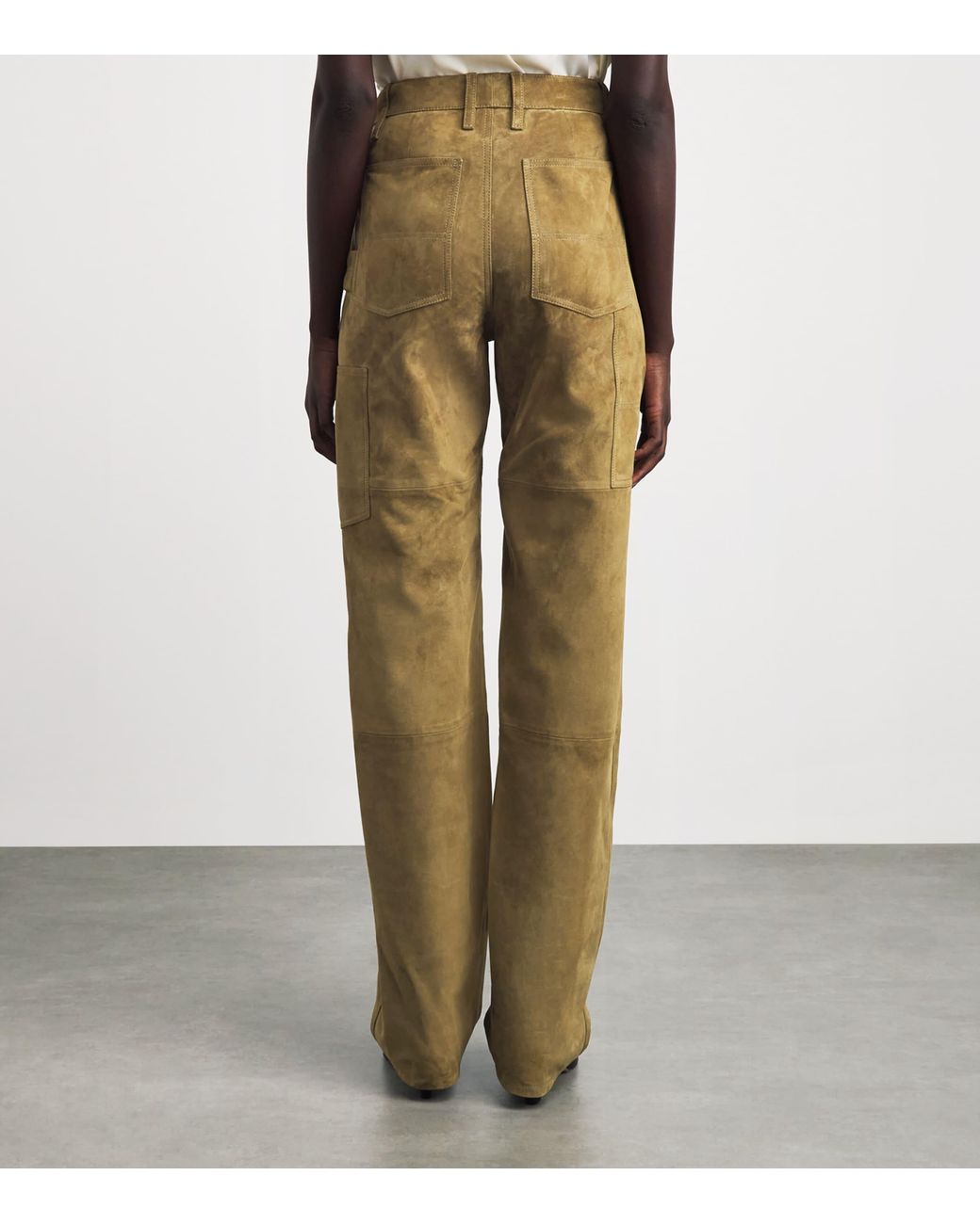 Altuzarra Natural Suede Mills Straight Trousers