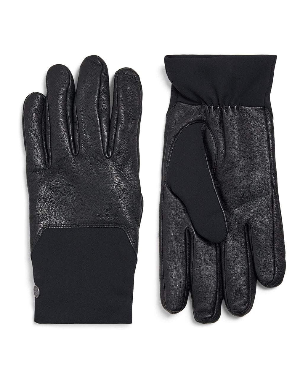 Canada Goose Black Leather-Trim Mixed Media Gloves for men