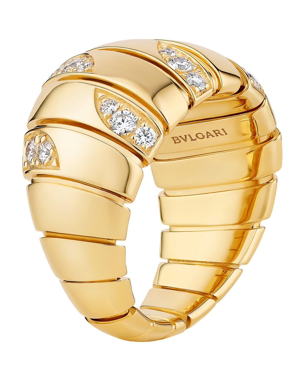 BVLGARI Metallic And Diamond Tubogas Ring