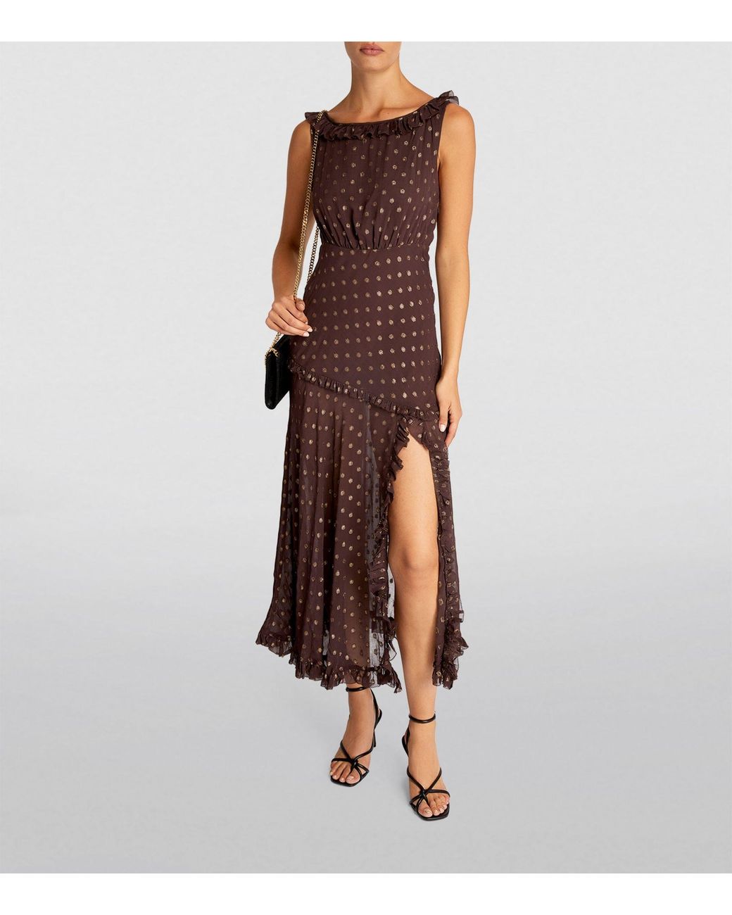 rixo brown polka dot dress Cely Mini Dress in Layla Dot Brown