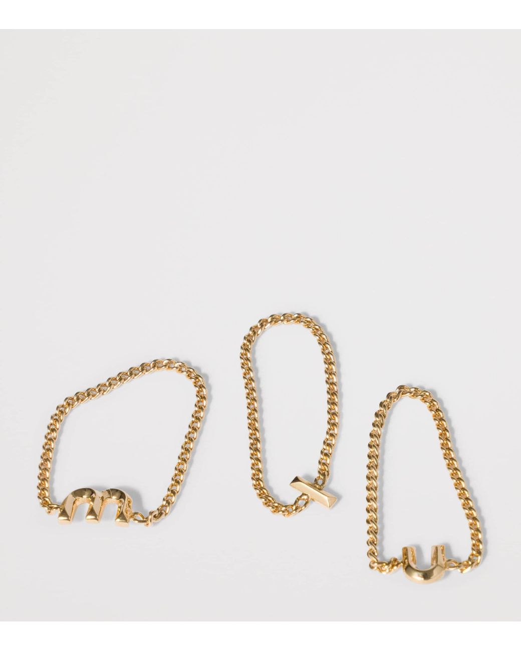 Miu Miu Metallic Metal Logo Ring