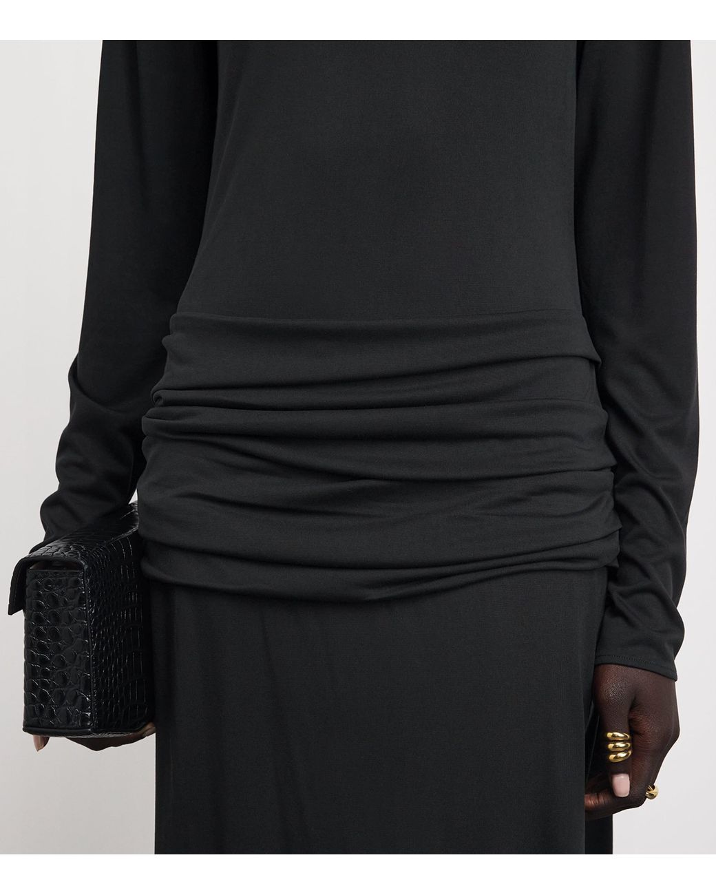 Voranida Black High-Neck Mols Maxi Dress