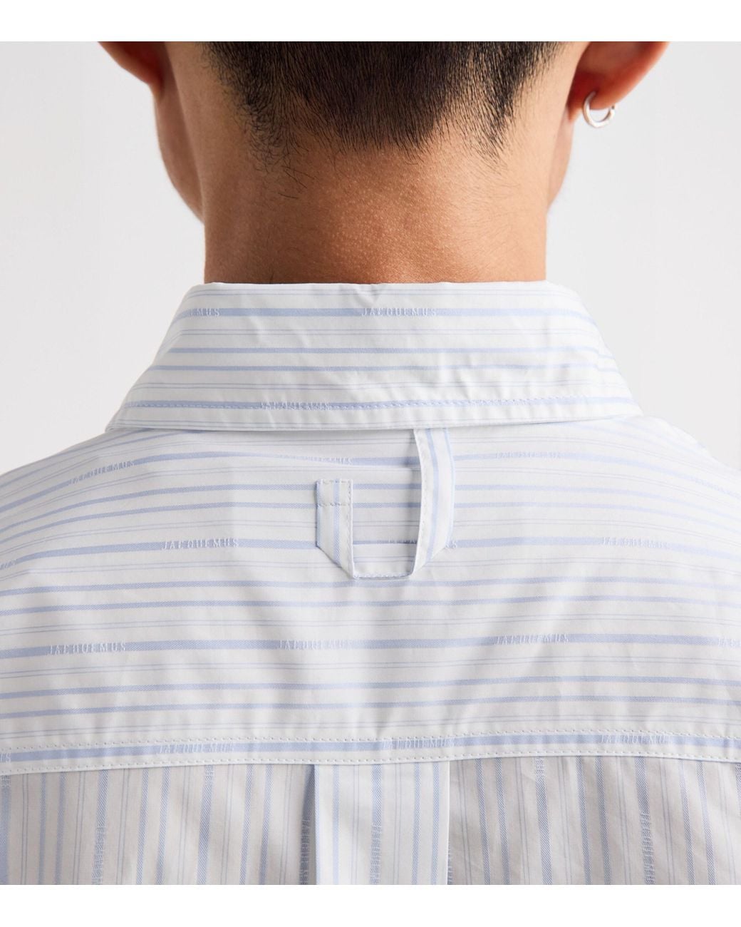 Jacquemus White Cotton Stripe Simon Ml Shirt for men