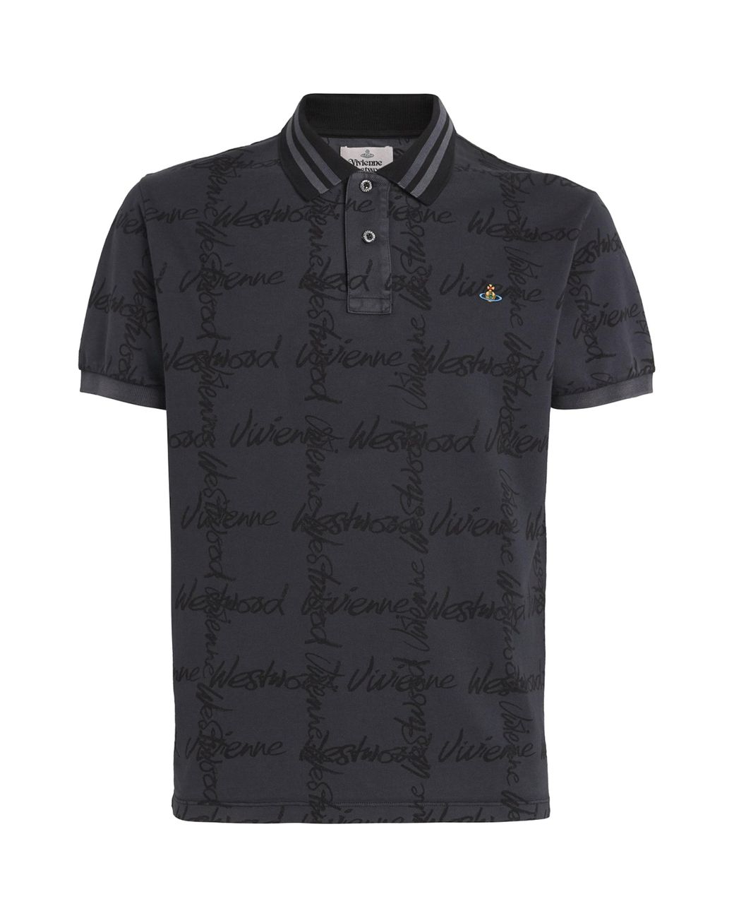 ポロシャツ VIVIENNE WESTWOOD Embroidered-Orb Cotton Polo Shirt Black Vivienne Westwood Cotton Orb Polo Shirt | Harrods US