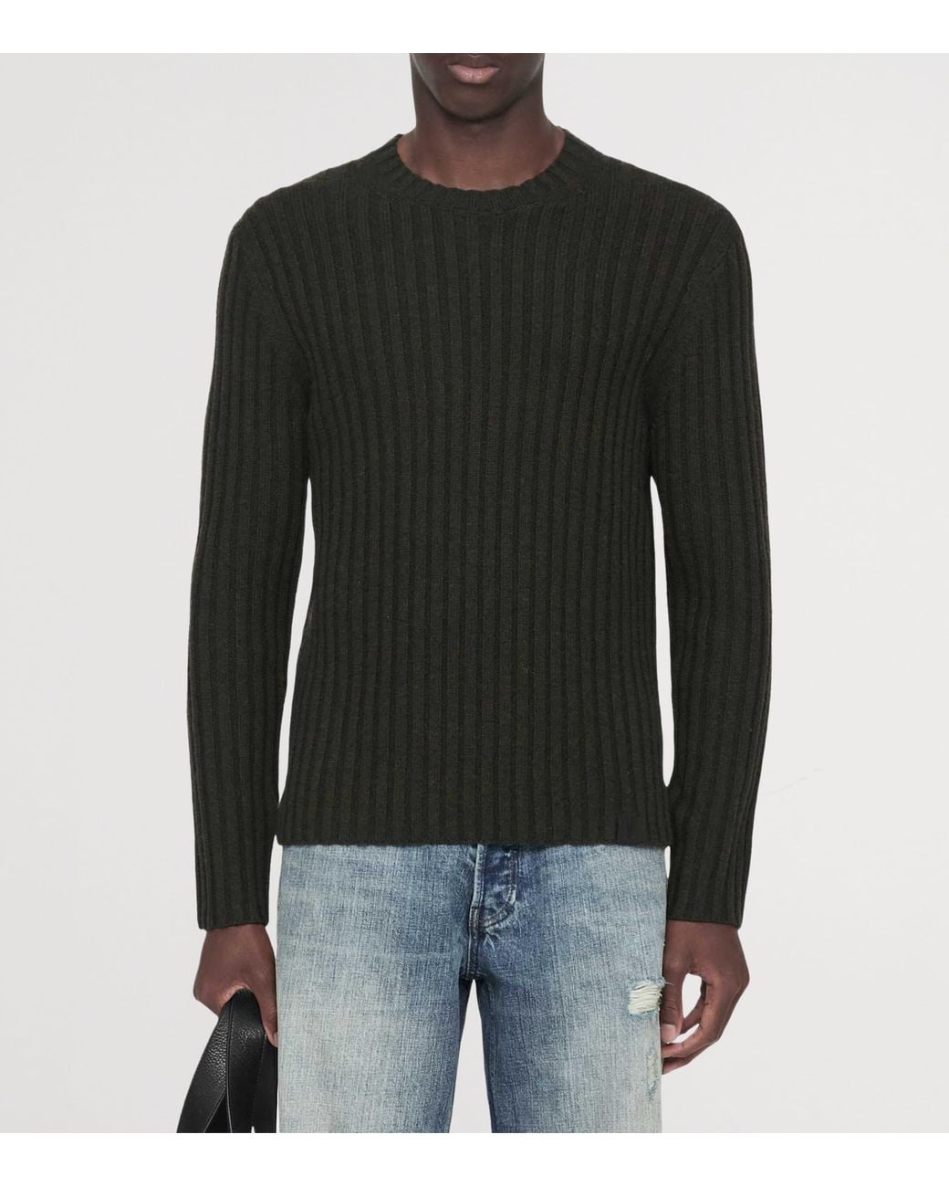 AllSaints Green Merino Wool-Blend Liev Sweater for men