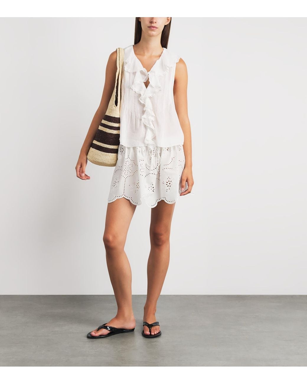 Matteau White Broderie Anglaise Mini Skirt