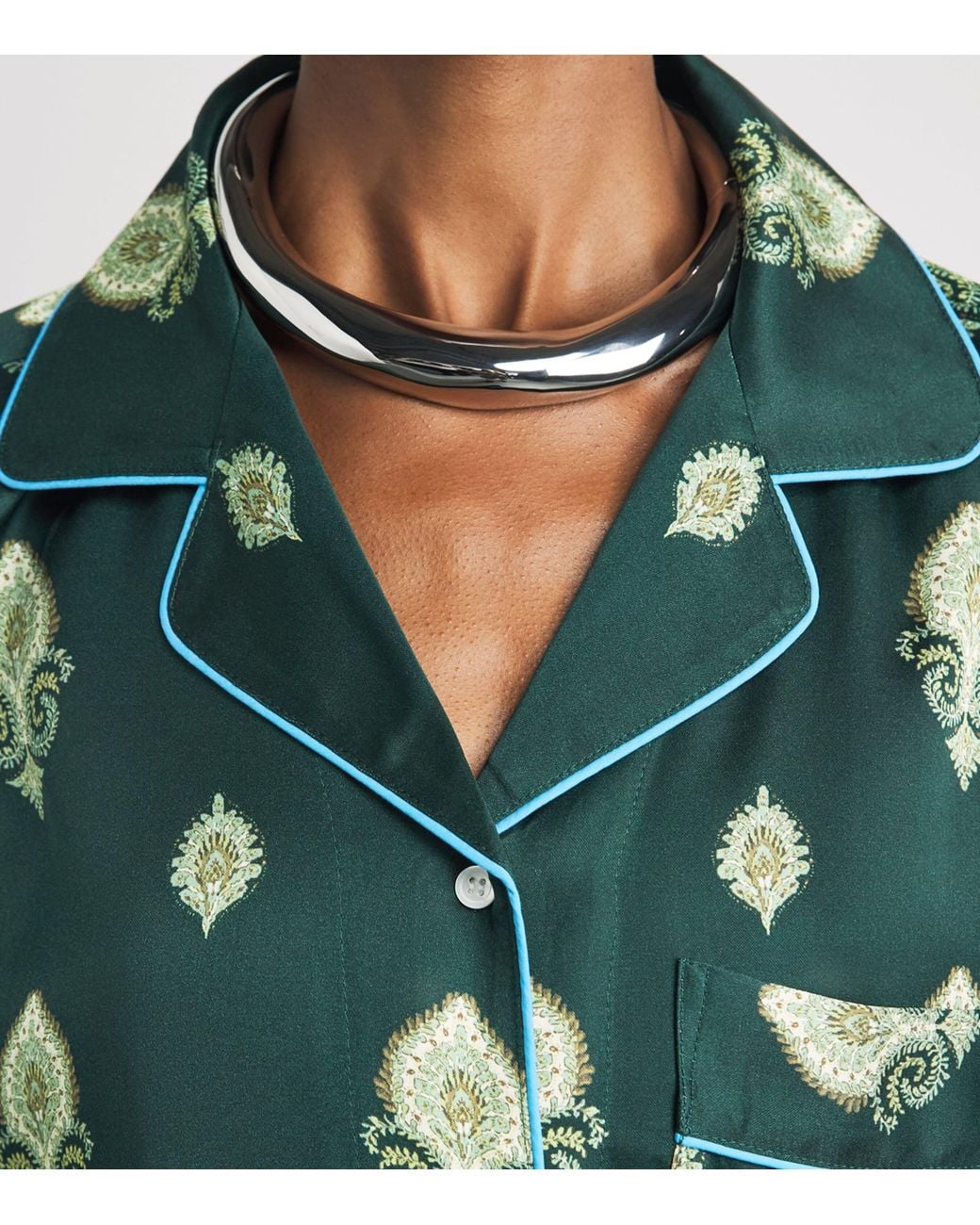 Sandro Green Paisley Pyjama-Style Shirt