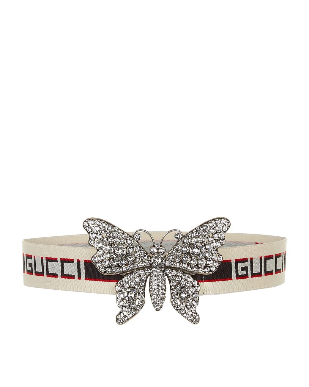 Gucci Embellished Butterfly Belt in White Lyst