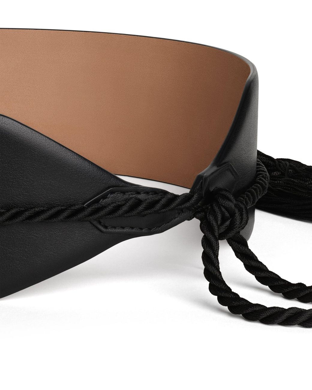 Alaïa Black Large Leather Cord Tassel Belt