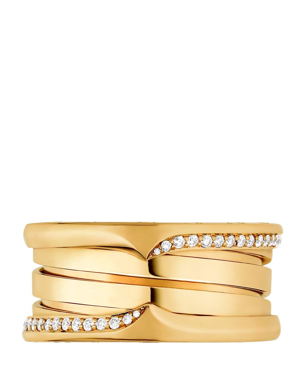 BVLGARI Metallic And Diamond B.Zero1 Three-Band Ring