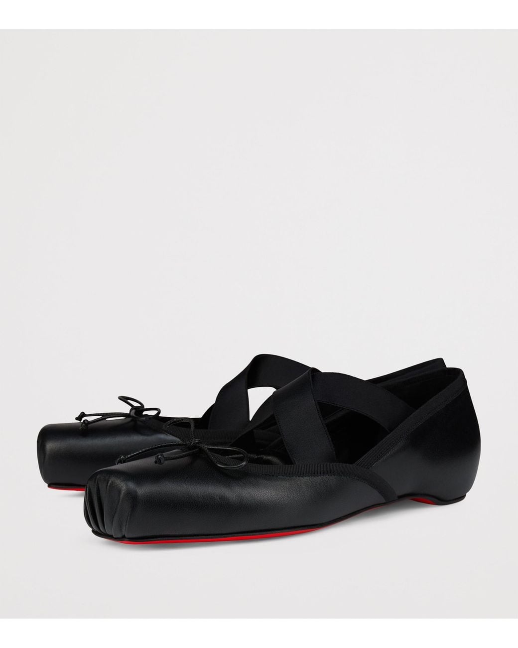 Christian Louboutin Black Cassiasticina Leather Ballet Flats