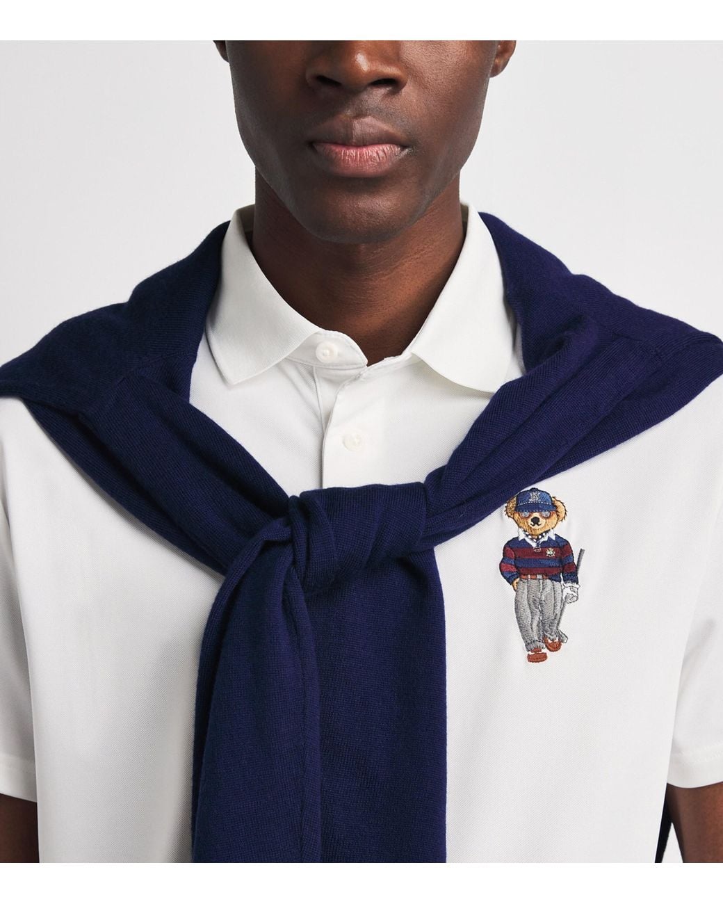 Ralph Lauren White Stretch Piqué Tailored-Fit Polo Shirt for men