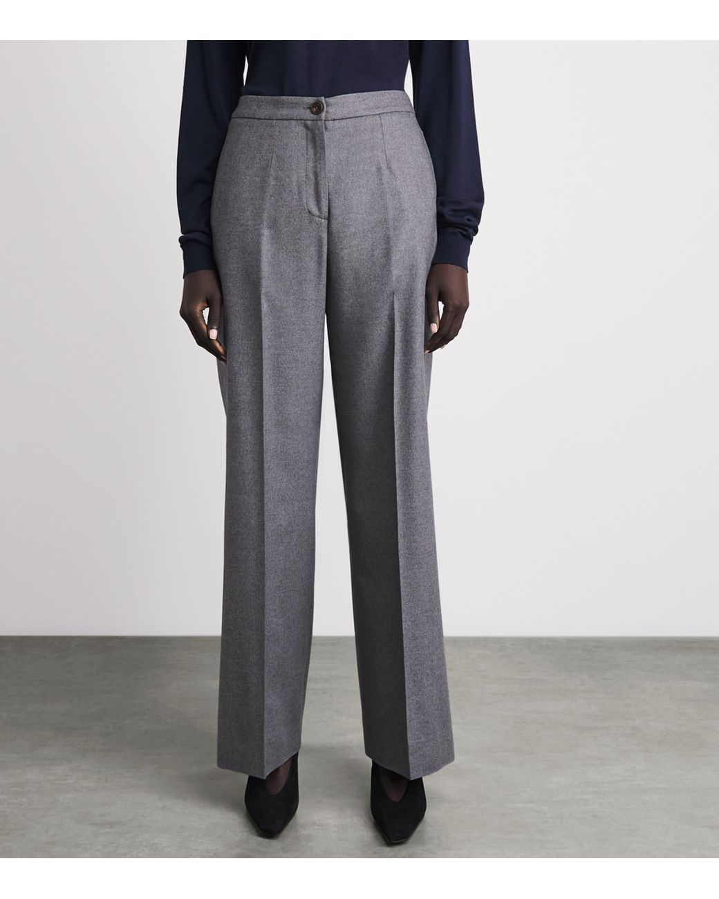 Colombo Gray Cashmere Straight Trousers