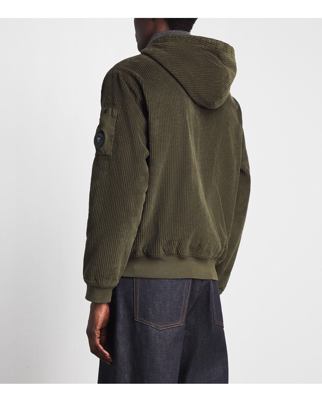 C P Company Green Corduroy Zip-Up Jacket for men