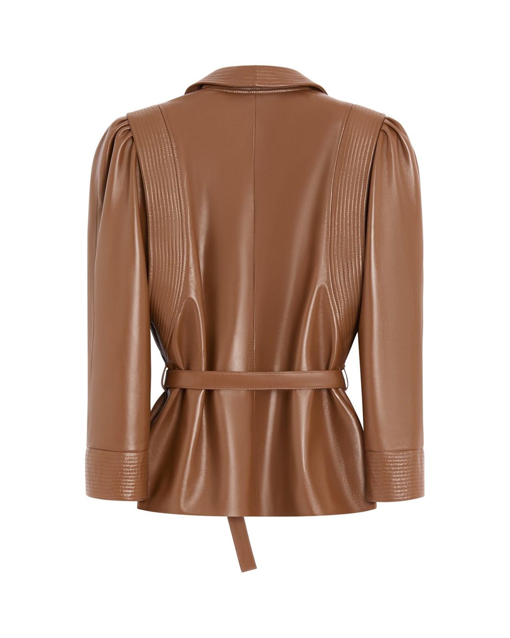 Valentino Brown Belted Leather Jacket