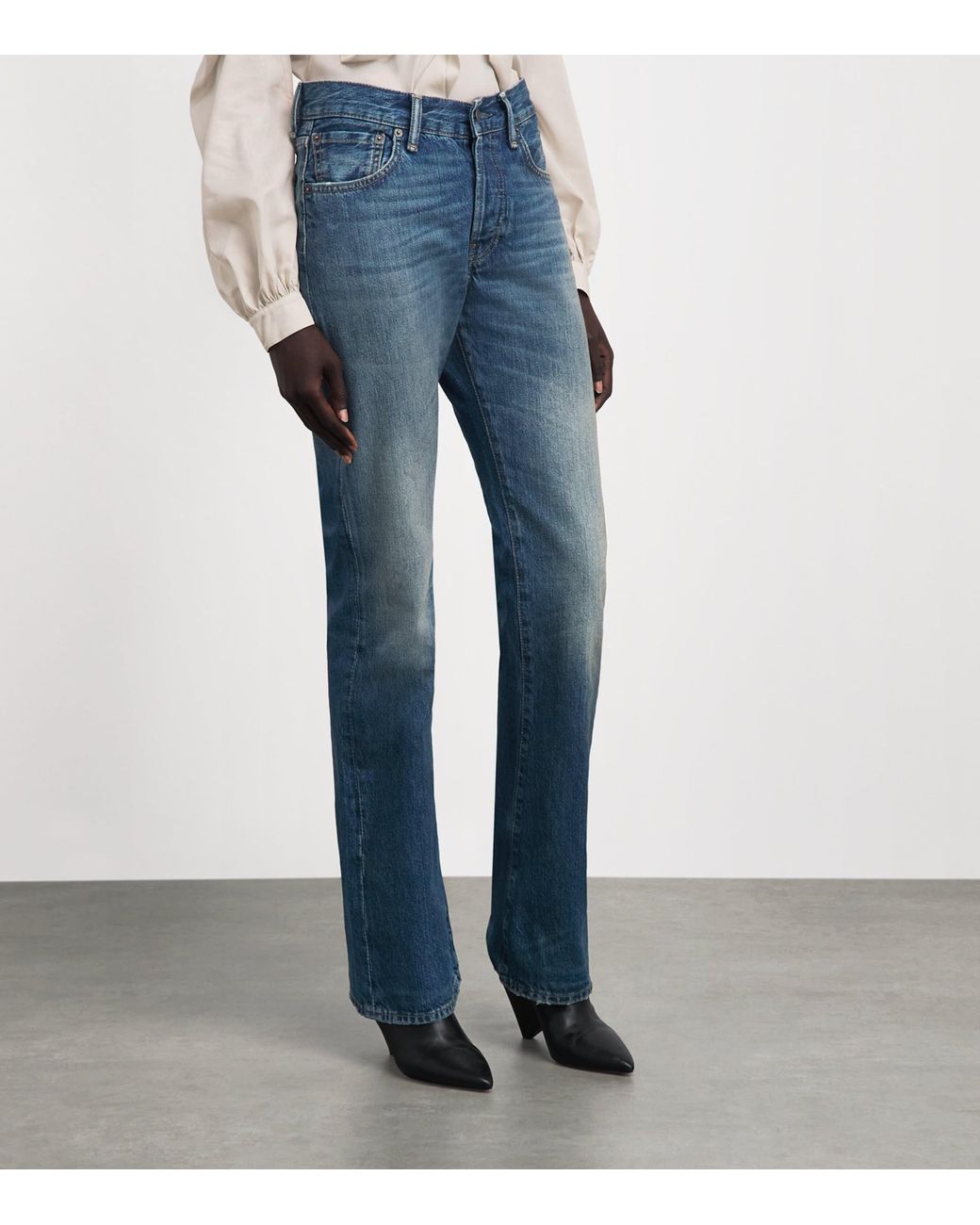 Acne Blue Mid-Rise Straight Jeans
