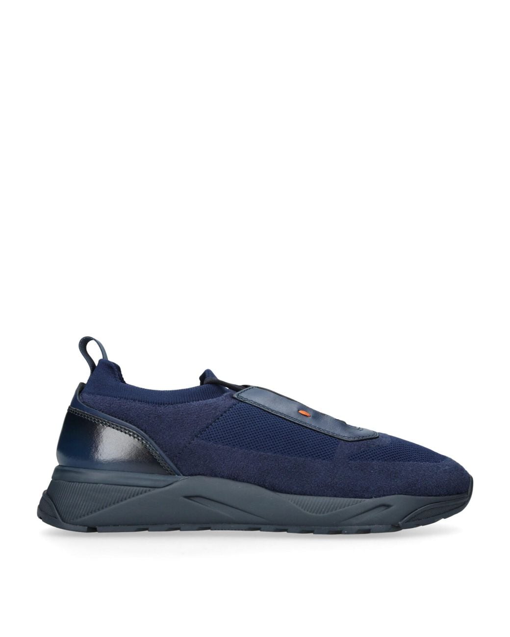 Santoni Blue Technical-Knit Runner Sneakers