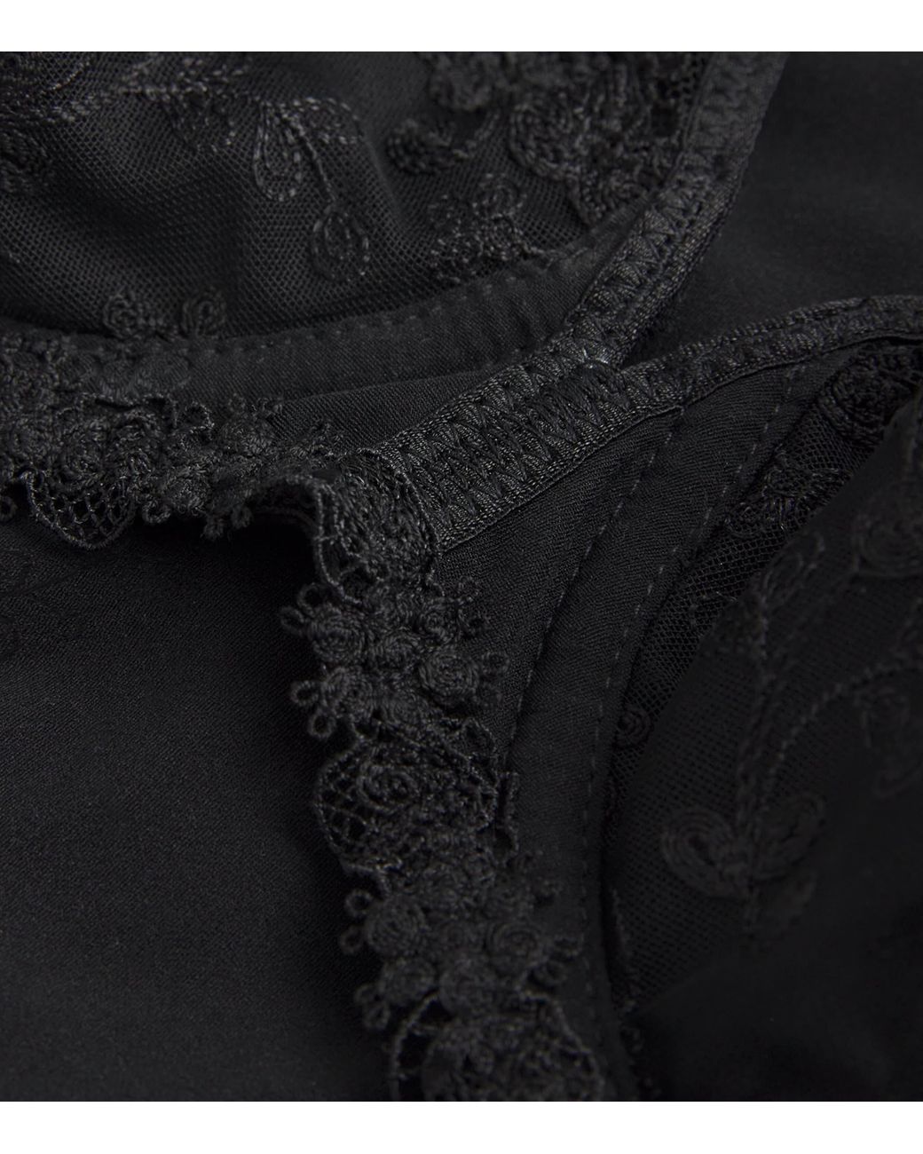Simone Perele Black Embroidered Wish Plunge Bra