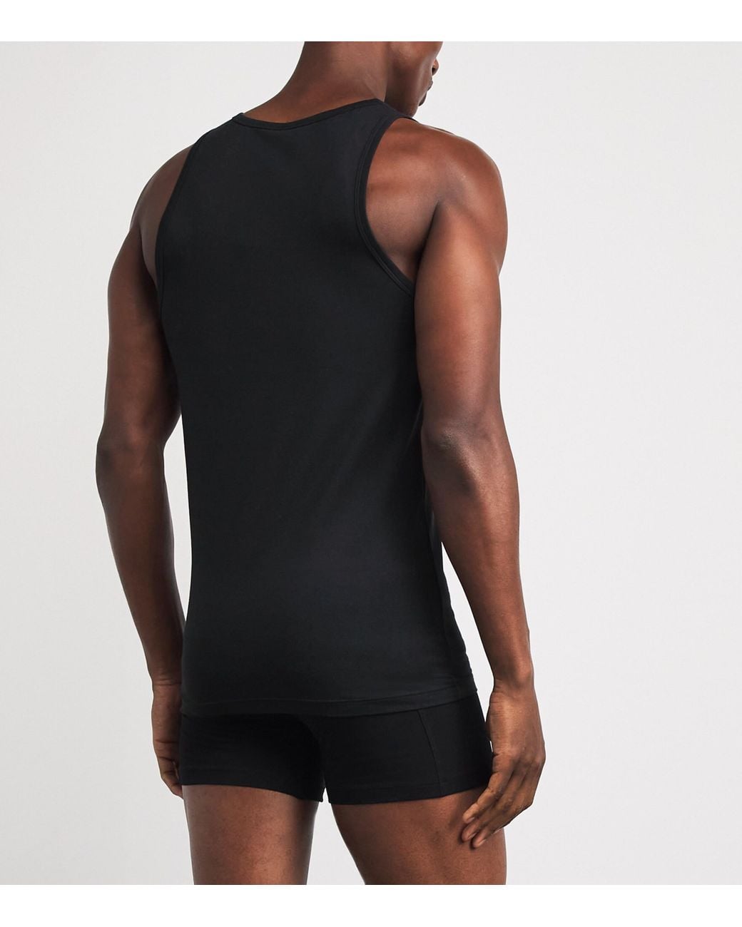 Hanro Black Stretch-Cotton Tank Top for men