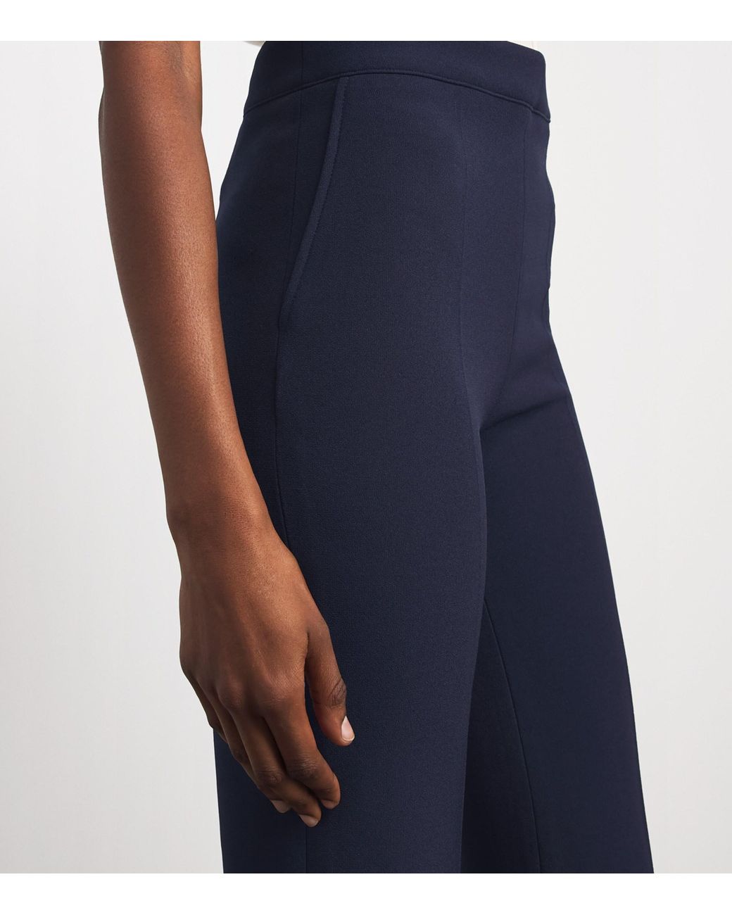 Safiyaa Blue Crepe Tailored Trousers