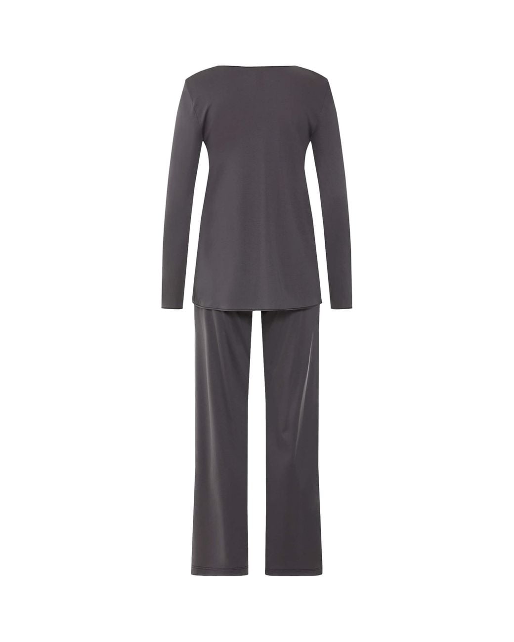 Hanro Gray Cotton-Silk Long-Sleeve Pyjamas