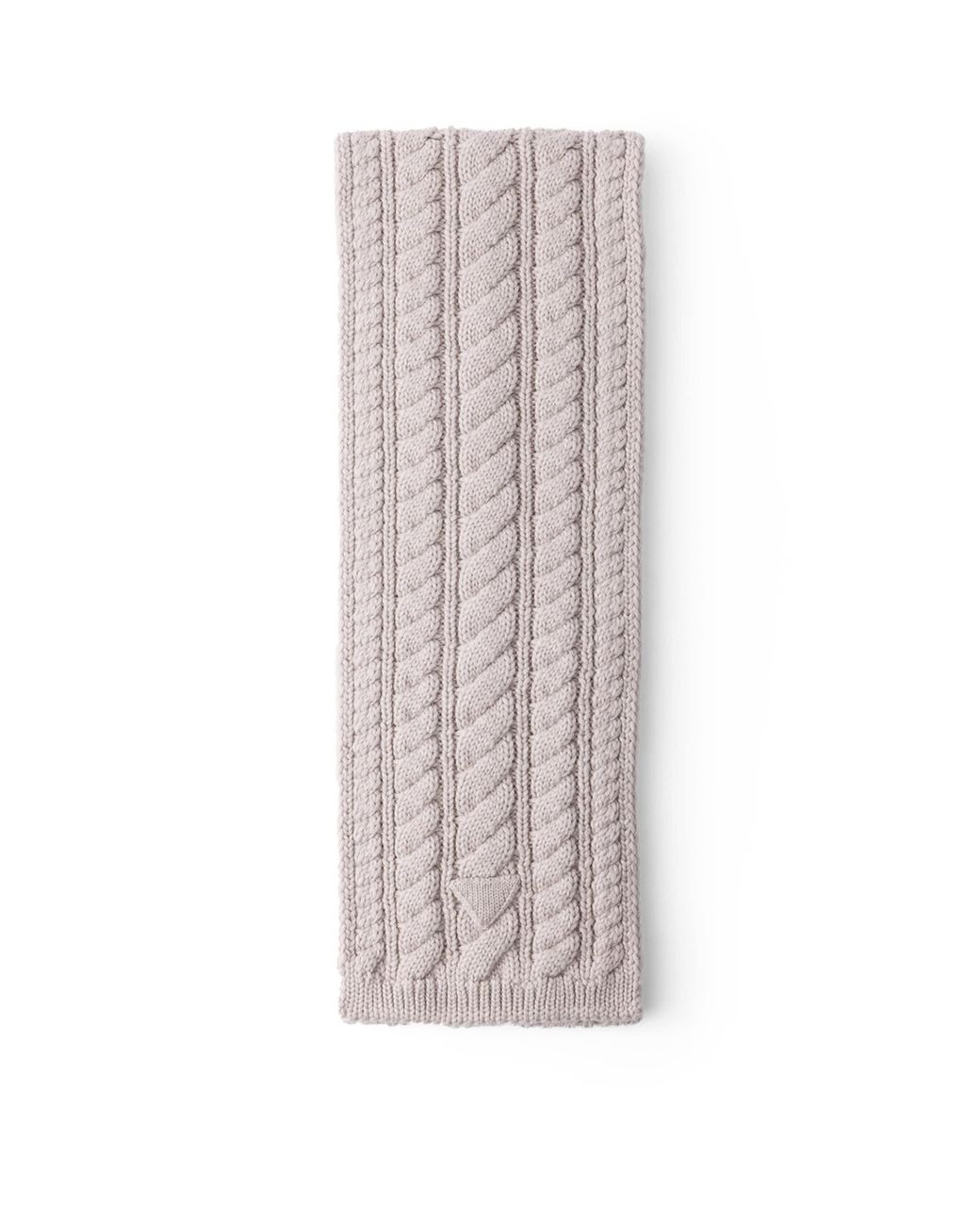 Prada Natural Virgin Wool Cable-Knit Scarf