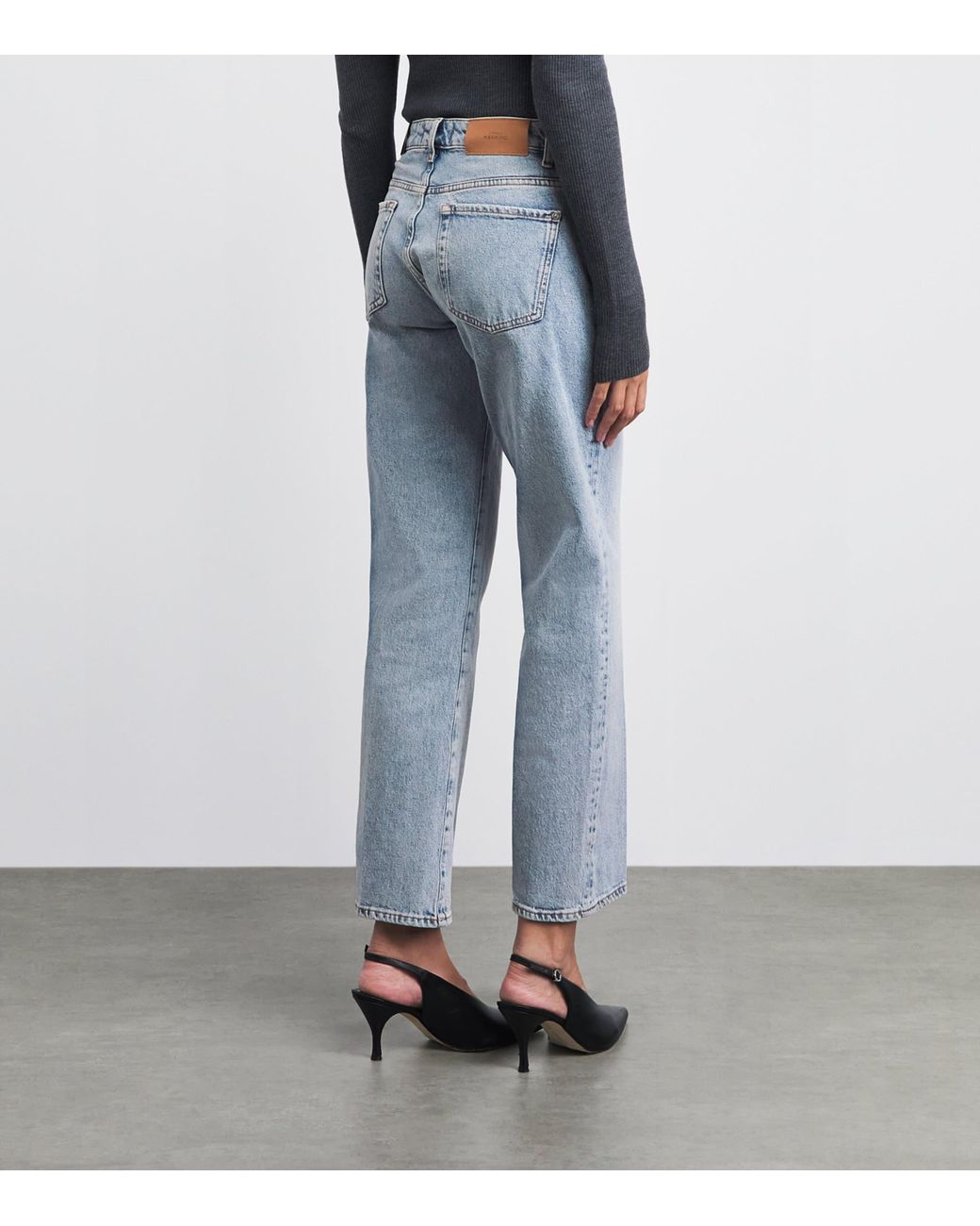 7 For All Mankind Blue Calie Mid-Rise Straight Jeans