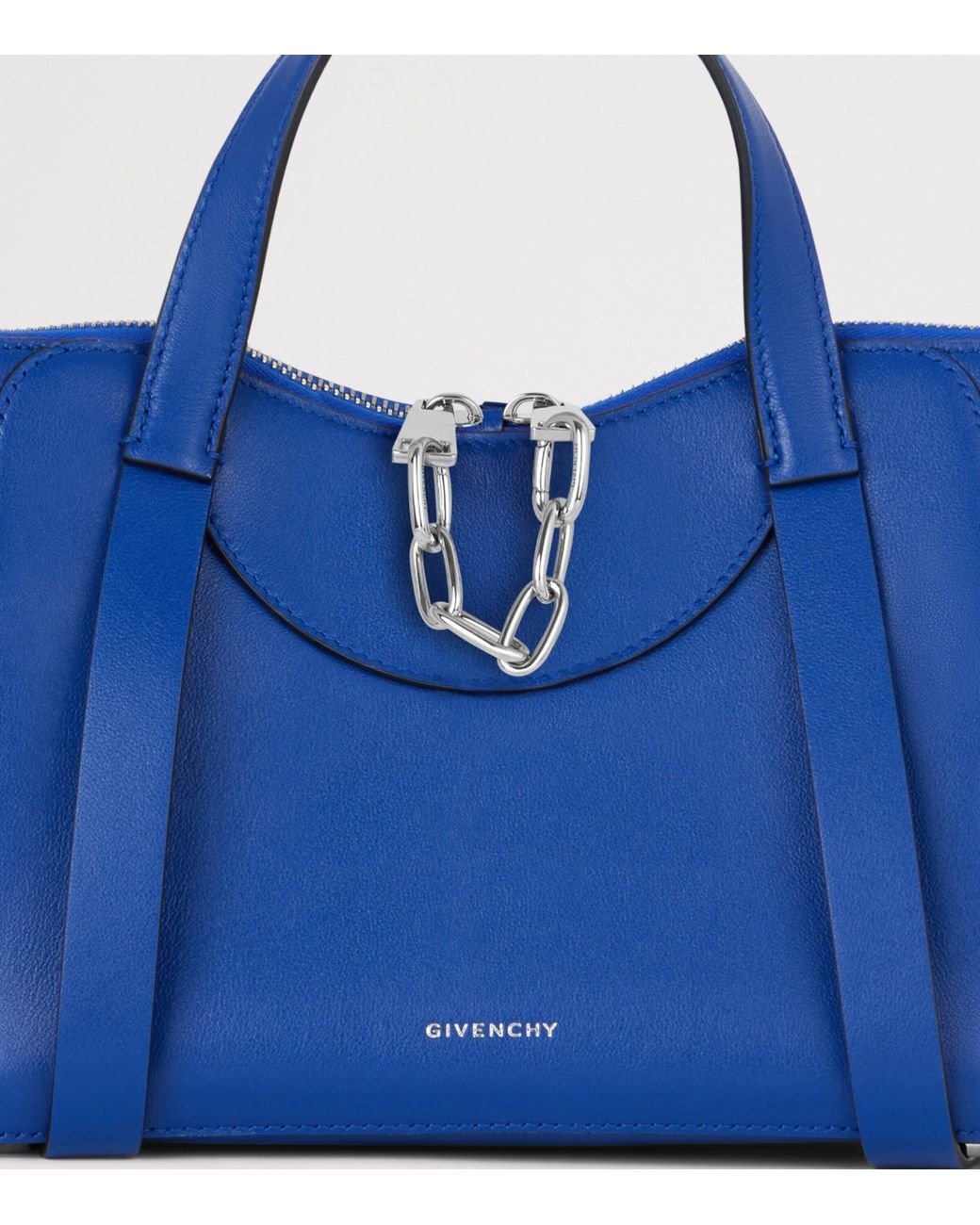 Givenchy Blue Small Leather Snatch Top-Handle Bag