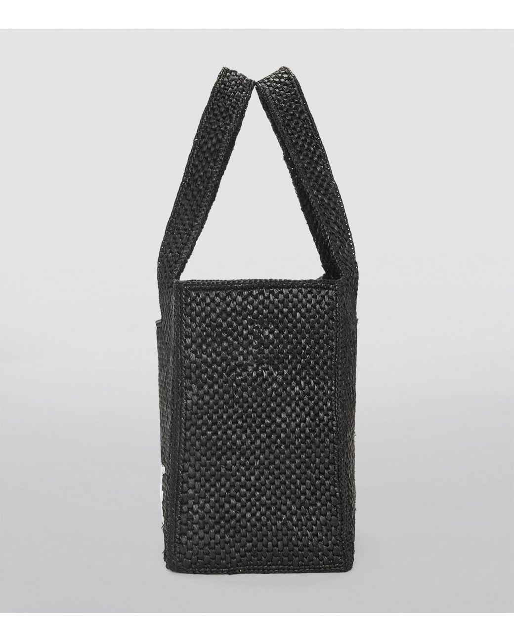 Loewe Black X Paula's Ibiza Medium Logo-Print Raffia-Blend Top-Handle Bag