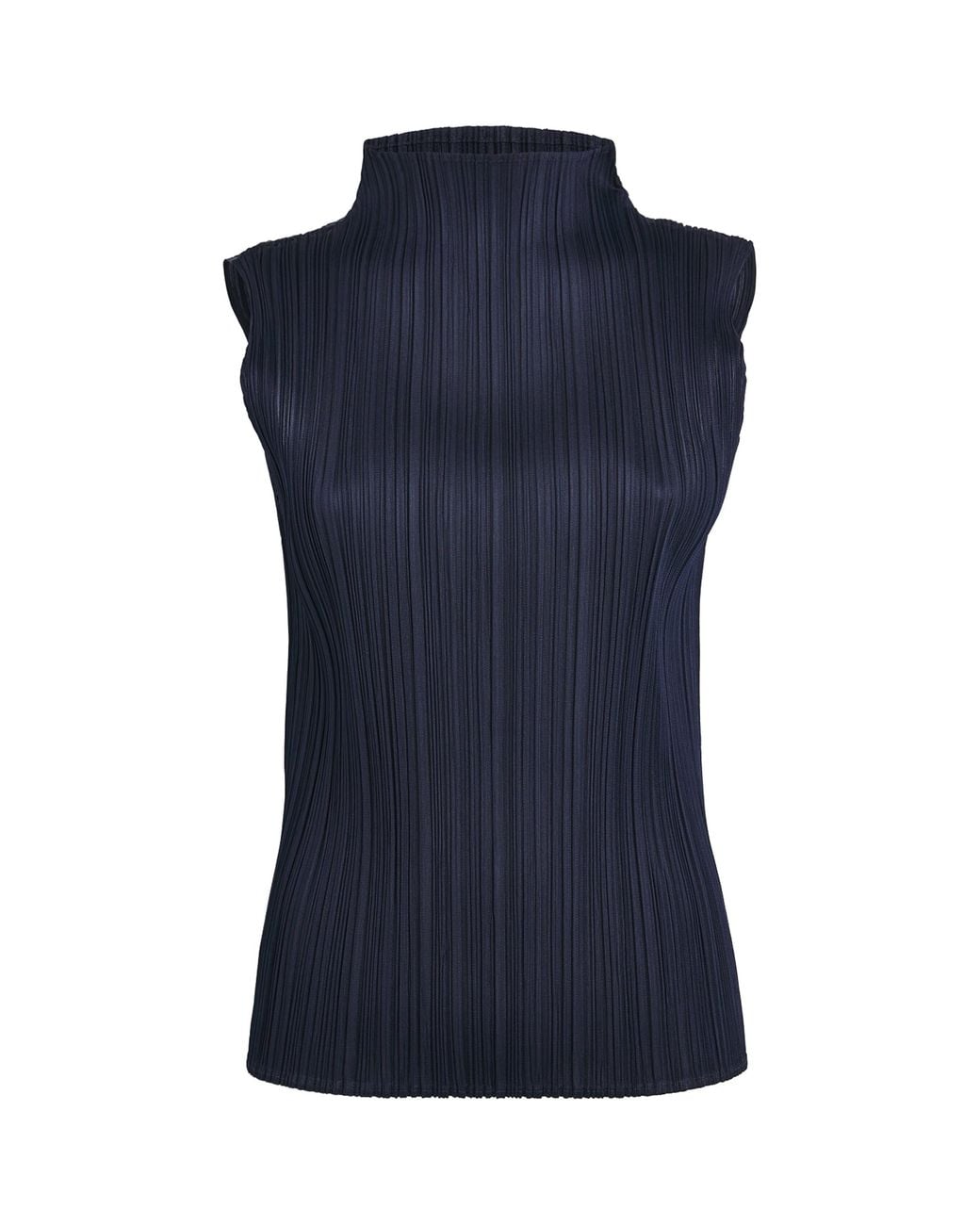 Pleats Please Issey Miyake Blue New Colorful Basics 4 Sleeveless Top