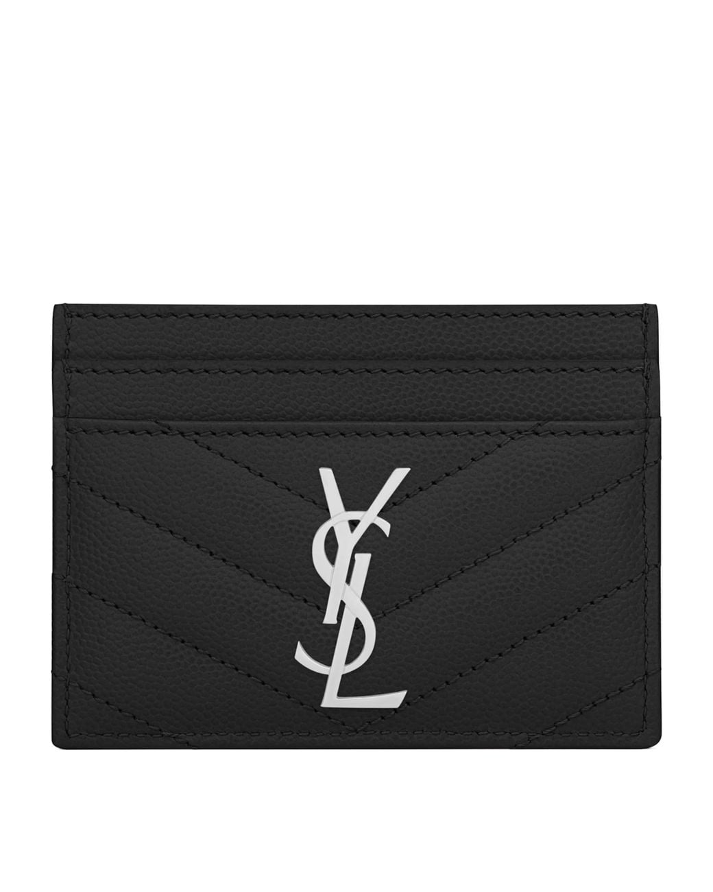 Saint Laurent Black Monogram Matelassé Card Holder