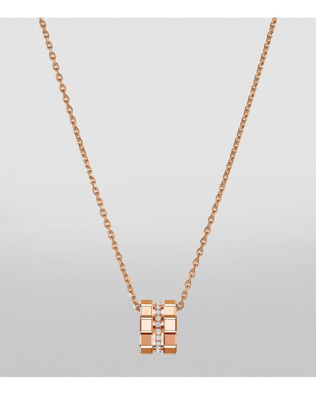 Chopard Metallic And Diamond Ice Cube Necklace
