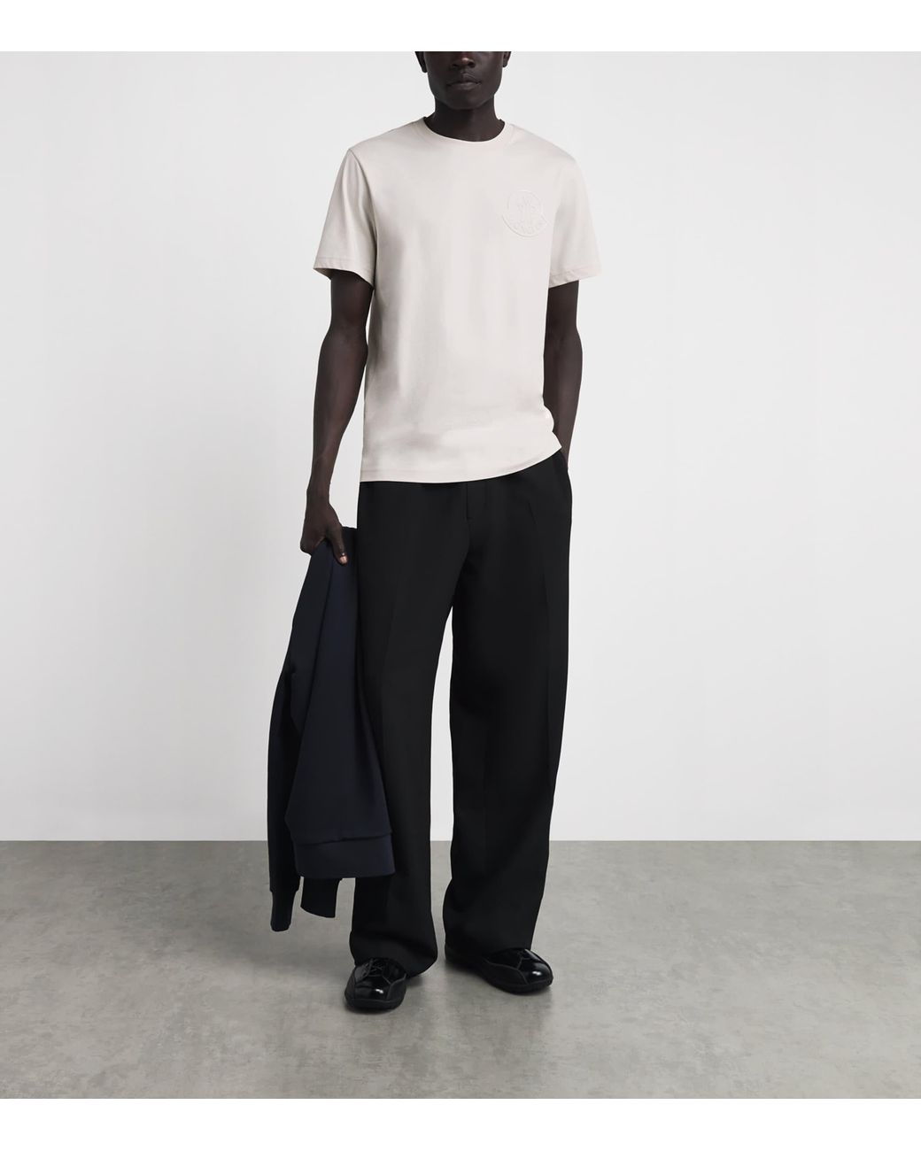Moncler White Cotton Logo T-Shirt for men