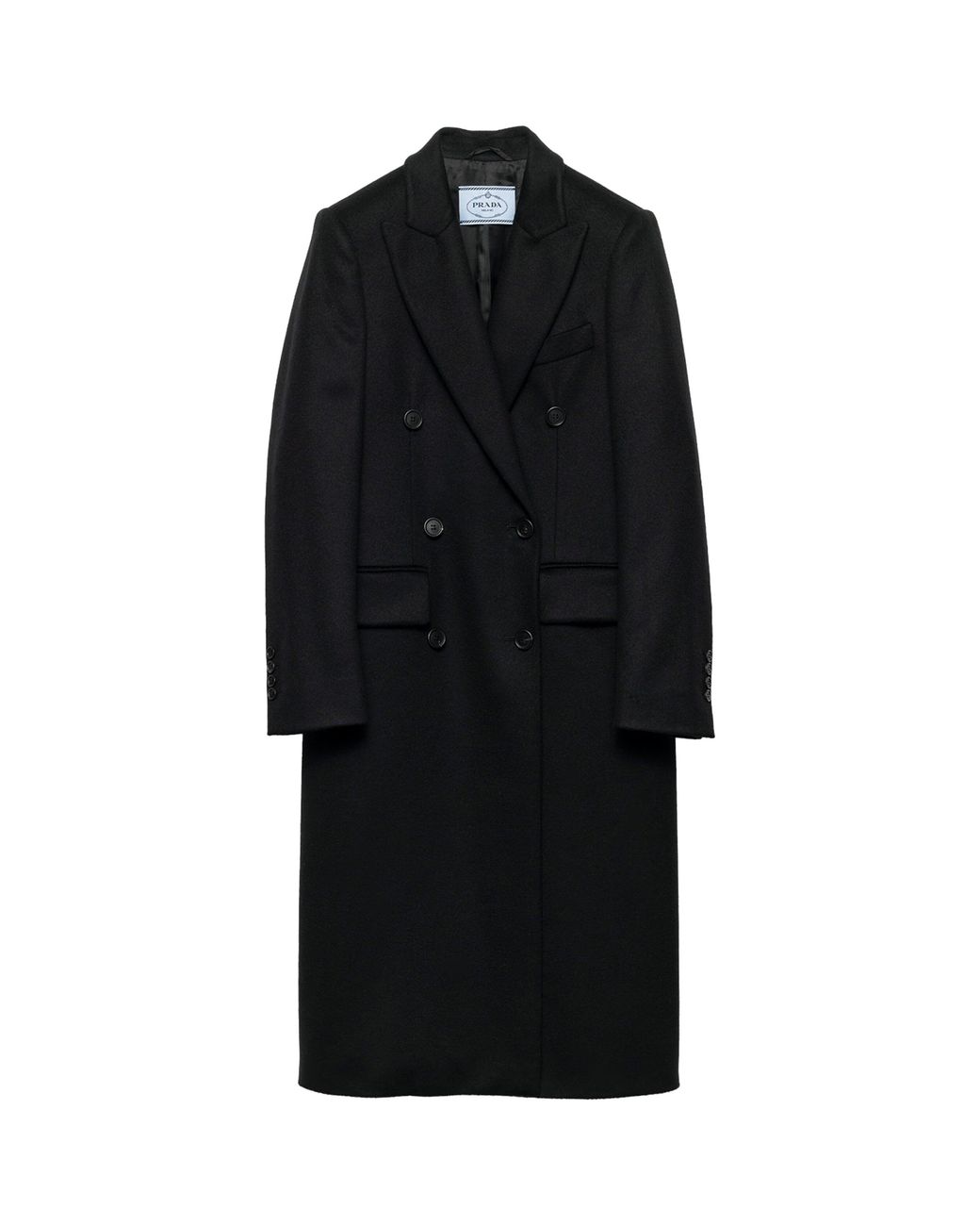 Prada Black Cashmere Double-Breasted Coat