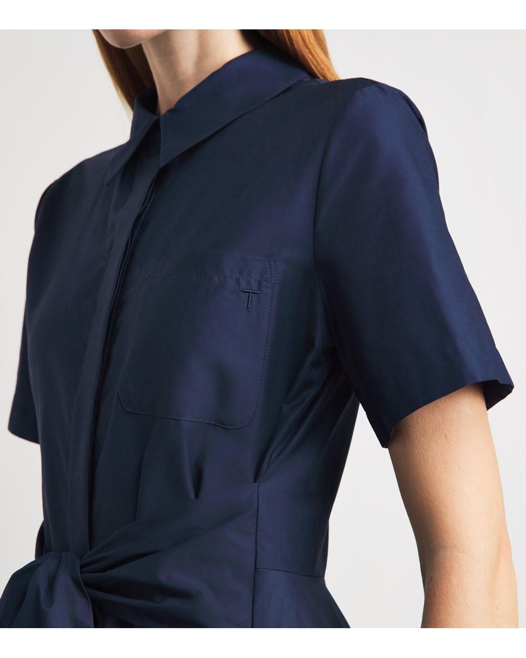 Toccin Blue Cotton Poplin Megan Midi Shirt Dress