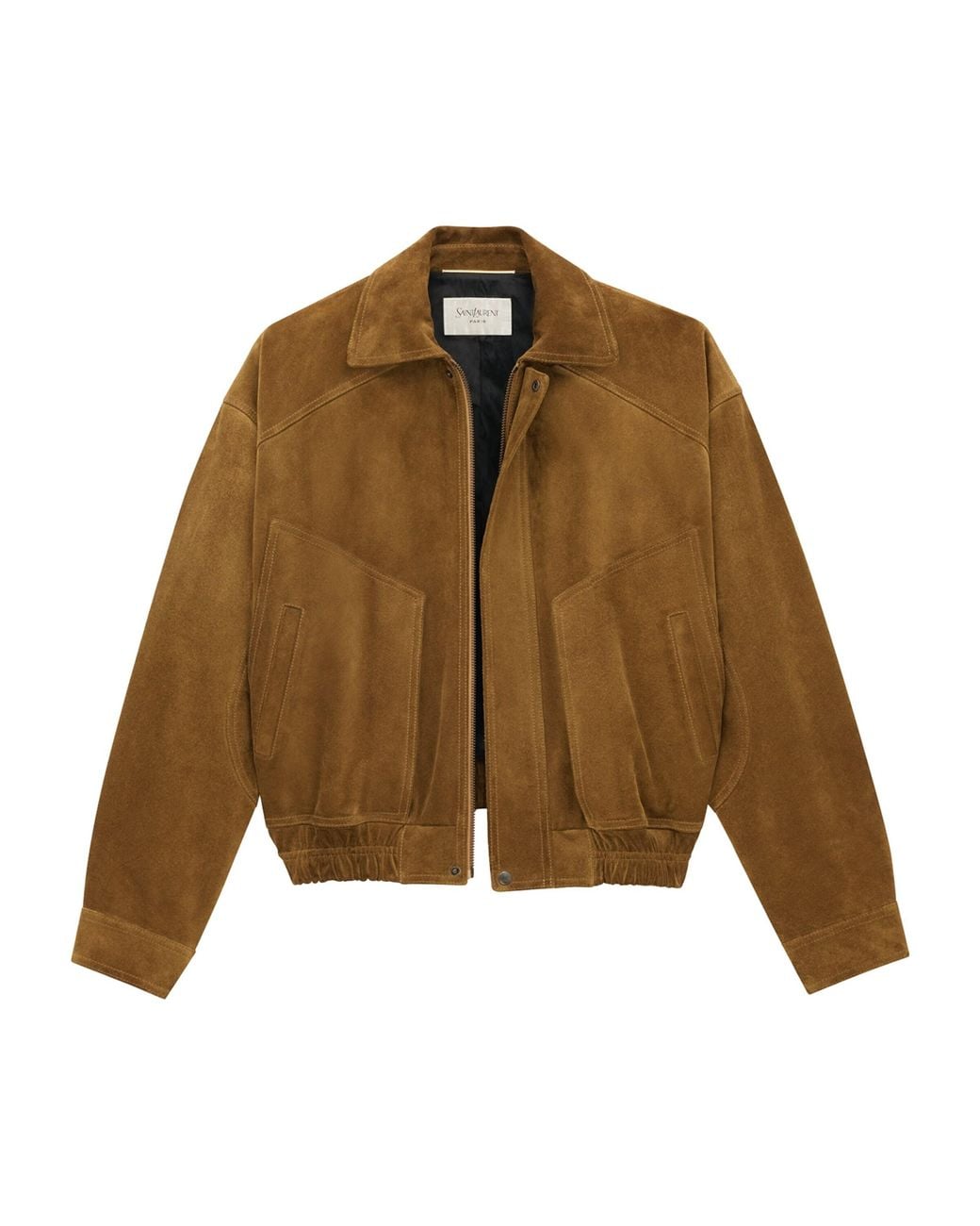 Saint Laurent Brown Suede Bomber Jacket