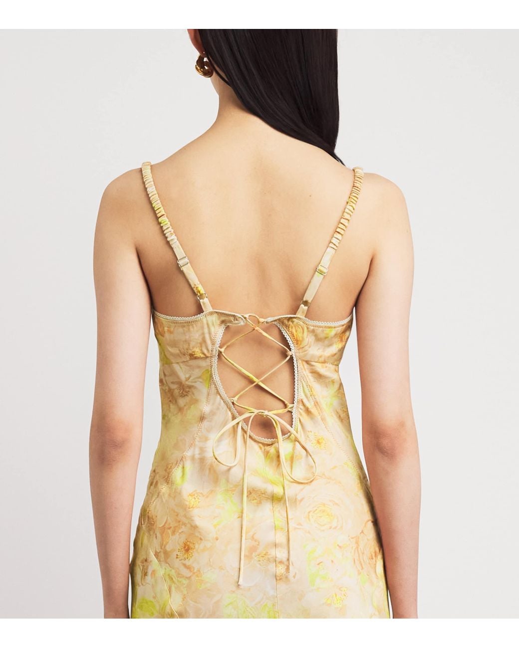 Sandro Metallic Satin Floral Maxi Dress
