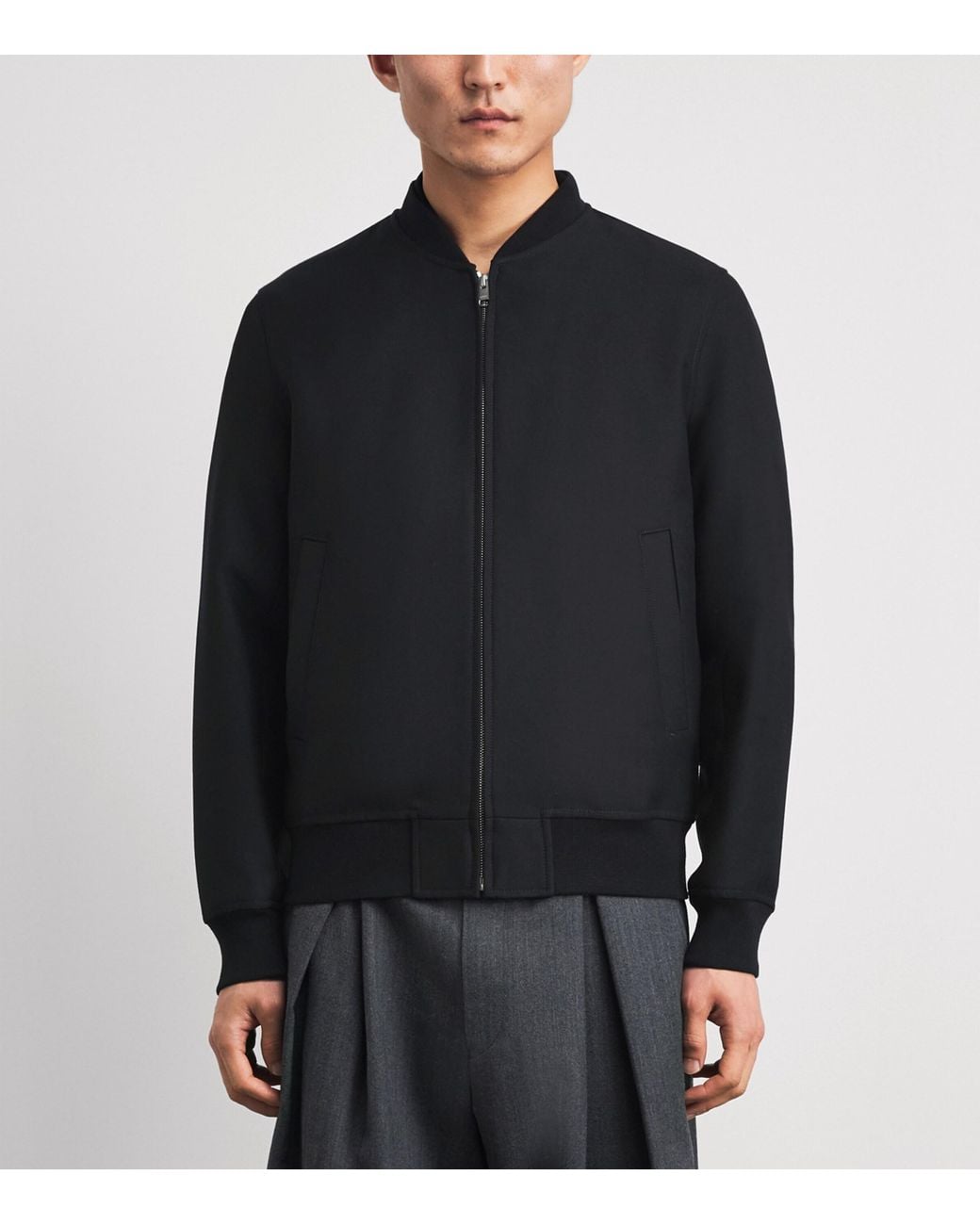 Sandro Blue Wool-Blend Bomber Jacket for men